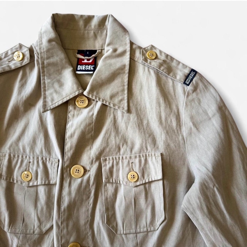 DIESEL Women’s CARGO Utility Military Retro Y2Y Vintage Jacket Coat sz Large